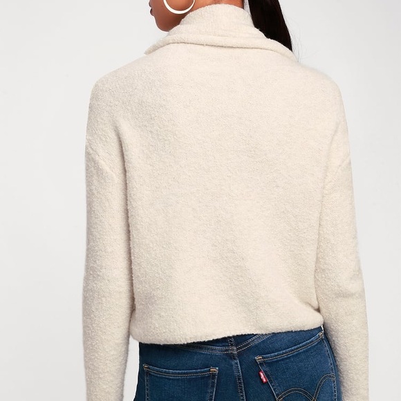 Free People Cream Cowl Neck Sweater Top – NWOT - Picture 7 of 7